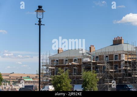 Une maison en cours de construction à Poundbury, Dorchester, Dorset, Angleterre Banque D'Images