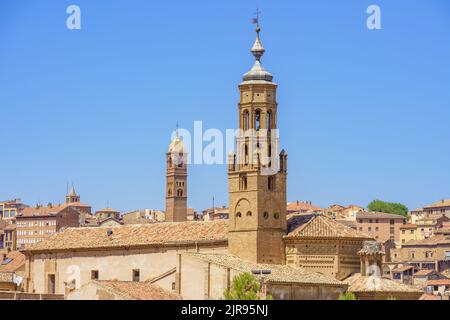 Vue sur la ville pittoresque de Tarazona dans la province de Saragosse, Aragon, Espagne Banque D'Images