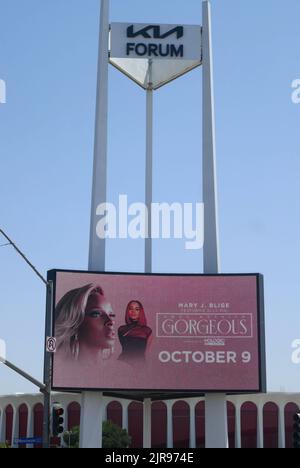 Inglewood, Californie, États-Unis 19th août 2022 Mary J. Blige concert Marquee on 19 août 2022 à Inglewood, Los Angeles, Californie, États-Unis. Photo par Barry King/Alay stock photo Banque D'Images