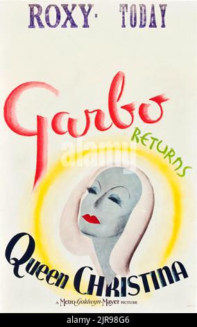 GRETA Garbo - Reine Christina (MGM, 1933). Carte fenêtre. Roxy Banque D'Images