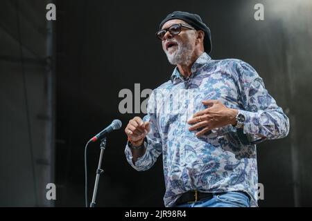 Garry Christian des Chrétiens qui se déroule au Weyfest Festival, Tilford, Angleterre, Royaume-Uni. 19 août 2022 Banque D'Images