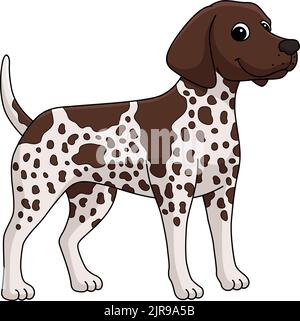 Allemand Shorthaéred Pointer Dog Cartoon Clipart Illustration de Vecteur