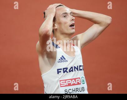 Yann SchRUB de France Médaille de bronze lors de l'Athlétisme, Menâ&#X80;&#x99;s 10 000m aux Championnats d'Europe Munich 2022 sur 21 août 2022 à Munich, Allemagne - photo: Laurent Lairys/DPPI/LiveMedia Banque D'Images