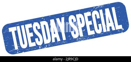 TEXTE SPÉCIAL DU MARDI inscrit sur le timbre bleu grungy. Banque D'Images