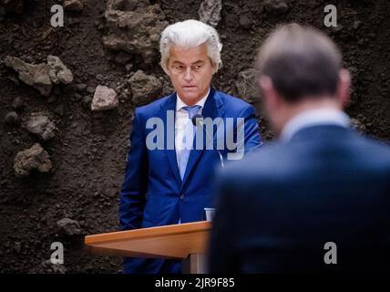 La Haye, pays-Bas. 23rd août 2022. 2022-08-23 10:29:01 LA HAYE - (Geert Wilders (PVV) avant le début du débat sur la politique de l'azote. Une grande irritation est apparue au sein du cabinet et de la coalition parce que le chef de l'ADC et vice-premier ministre Wopke Hoekstra a déclaré dans une interview de l'AD qu'il pourrait vouloir que la politique s'ajuste. ANP BART MAAT netherlands Out - belgium Out Credit: ANP/Alay Live News Banque D'Images