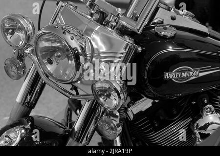 Détail d'une moto Harley Davidson Banque D'Images