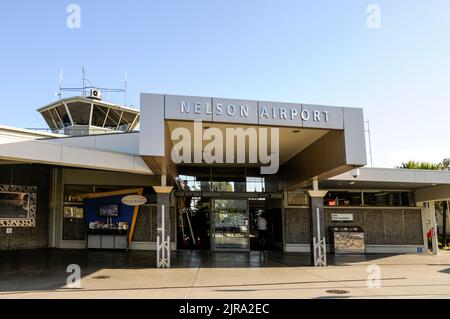 Aéroport régional de Nelson sur l'île du Sud en Nouvelle-Zélande Banque D'Images