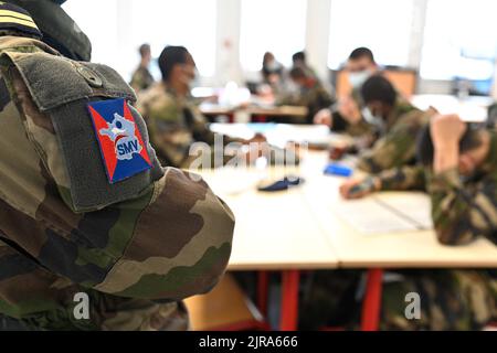 Amberieu-en-Bugey (centre-est de la France) : stagiaires du Service militaire volontaire (SMV) qui vise à donner aux jeunes qui ont abandonné la TH Banque D'Images