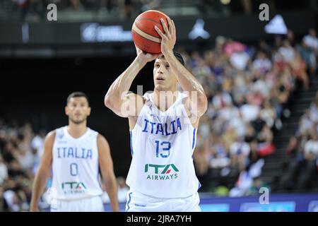 Simone Fontecchio lors du deuxième match pour l'équipe France basket contre l'Italie à Montpellier comme préparation pour l'Eurobasket 2022 Banque D'Images