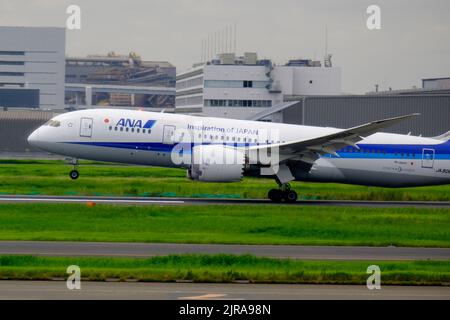 Tokyo, Japon. 23rd août 2022. Tous les avions Nippon Airways (ANA) vus à l'aéroport international de Tokyo, communément appelé aéroport Haneda à Tokyo. (Photo de James Matsumoto/SOPA Images/Sipa USA) crédit: SIPA USA/Alay Live News Banque D'Images