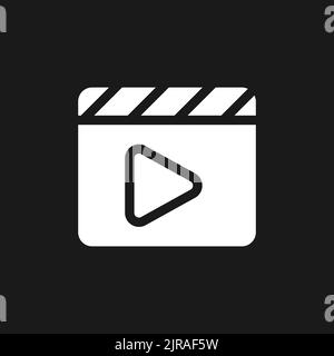 Icône de l'interface utilisateur du glyphe en mode sombre pour l'édition vidéo Illustration de Vecteur