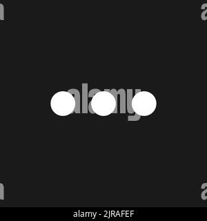 Icône de l'interface utilisateur du glyphe en mode foncé avec points de suspension Illustration de Vecteur