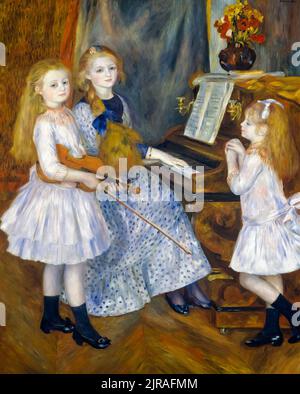 Les filles de Catulle Mendès, peinture à l'huile sur toile par Pierre Auguste Renoir, 1888 Banque D'Images