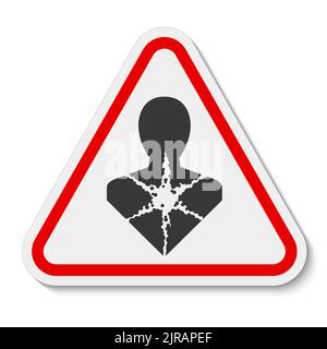 Étiquette de symbole de danger pour la santé, danger à long terme pour la santé, pictogramme de danger SGH Illustration de Vecteur