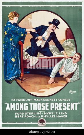 Affiche du vieux film - Harold Lloyd - parmi ceux présents (Paramount, 1919). Banque D'Images