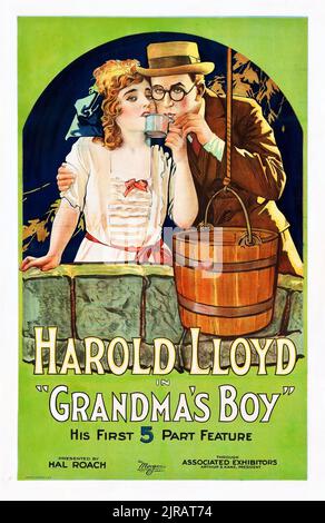 Affiche de l'ancien film - Harold Lloyd - Garçon de grand-mère (exposants associés, 1922) Banque D'Images