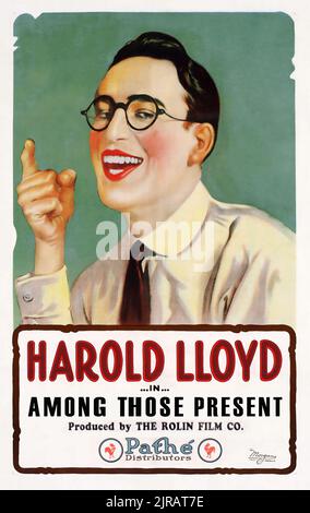 Affiche de film vintage pour le short Harold Lloyd parmi ceux présents 1921 Banque D'Images