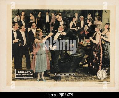 Carte de réception pour le film humoristique américain (1921) Banque D'Images