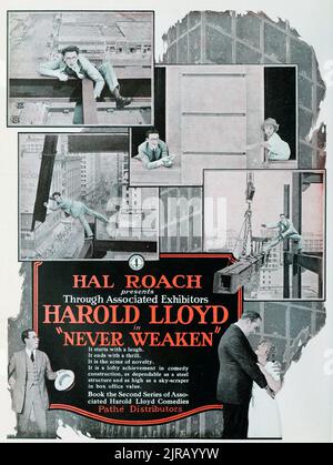 Harold Lloyd - Publicité pour le film de 1921 ne jamais affaiblir (Hal Roach) Banque D'Images