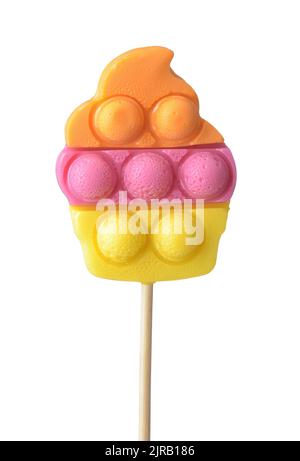 Vue de face de la pop-it coloré, le violoneux de violon isolé sur le blanc Banque D'Images