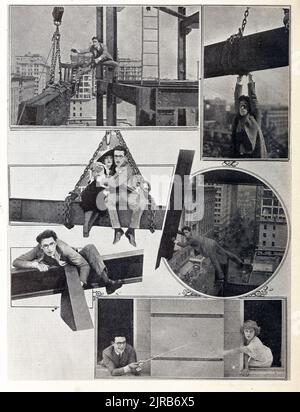 Photo d'époque - célèbre acteur de film silencieux de 1920s Harold Lloyd et Mildred Davis in Never affaiblissement, Exhictor's Trade Review, 8 octobre 1921. Banque D'Images