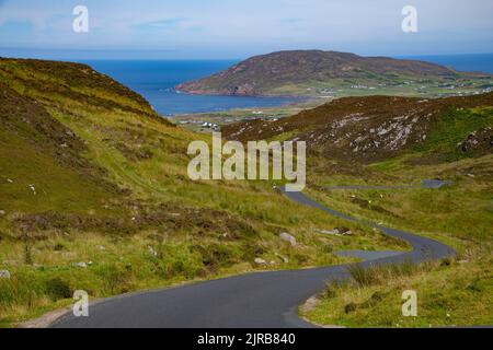 Écart de Mamore de Mamore puits et Grotto regardant vers l'île de Doagh, Inishowen, Comté de Donegal, Wild Atlantic Way, Irlande Banque D'Images