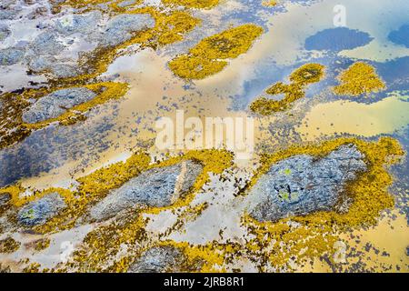 Norvège, Nordland, Drone vue sur la côte de l'île d'Andoya Banque D'Images