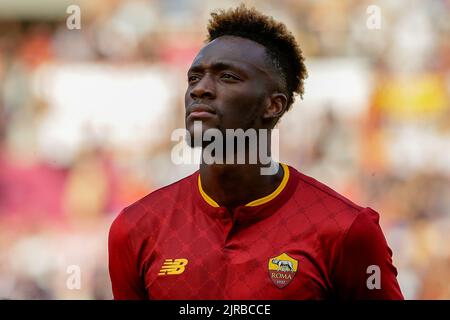 Tammy Abraham, l'avant-propos anglais de Roma, regarde pendant la série Un match de football entre ROMA et Cremonese. Comme Roma a gagné 1-0 Banque D'Images