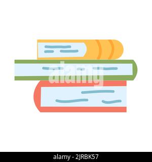 Pile de livres dans le style de dessin animé plat, l'étude, l'apprentissage. Illustration vectorielle de l'éducation dessinée à la main, encyclopédies, planificateur Illustration de Vecteur