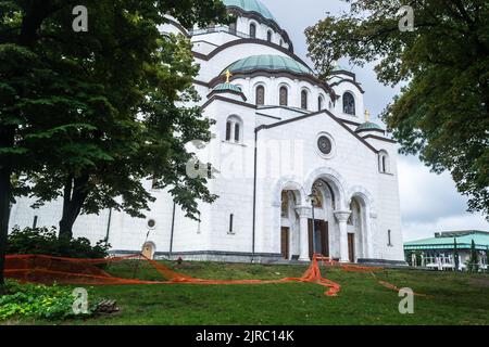 Vue sur le temple de Saint Sava à Belgrade. Vue sur le temple de Saint Sava dans la municipalité de Vracarm, Belgrade. Banque D'Images