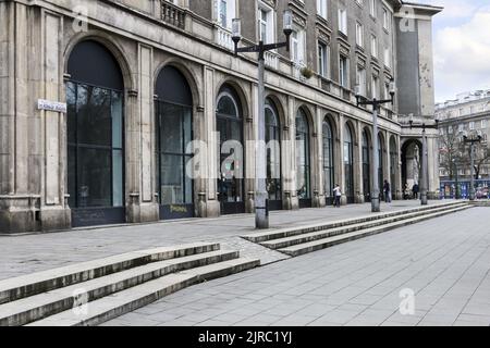 Architecture de Nowa Huta un quartier dans le style du réalisme socialiste. Banque D'Images