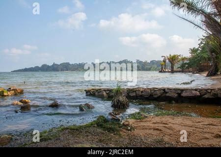 Le lac Victoria est le plus grand lac d'Afrique par région, le plus grand lac tropical au monde et le deuxième plus grand lac d'eau douce par surface au monde. Banque D'Images