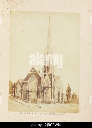 Église KNOX, George Street, Dunedin. Tirée de l'album: New Zealand album, vers 1880, Dunedin, par Burton Brothers. Banque D'Images