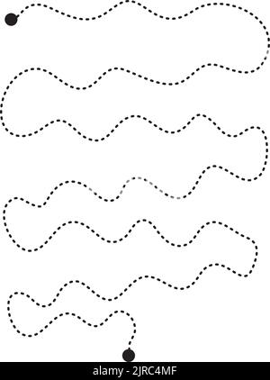 Préécriture de lignes de tracé et de formes de courbes pour les enfants d'âge préscolaire, de maternelle et de Montessori activités en illustration vectorielle Illustration de Vecteur