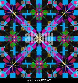 Illustration artistique abstraite avec des formes géométriques de couleur Banque D'Images