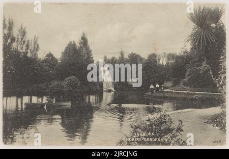 Jardins de Ngaire, Nouvelle-Zélande, 1909, Eltham, par Muir & Moodie. Banque D'Images