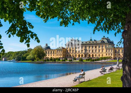 Vue sur le palais Drottningholm près de Stockholm Banque D'Images