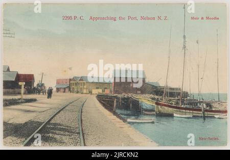 Approche du port, Nelson, Nouvelle-Zélande, 1906, Nelson, Par Muir & Moodie. Banque D'Images