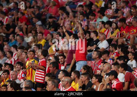 Gérone, Espagne. 22nd août 2022. Les porteurs pendant le match de la Liga entre Girona FC et Getafe CF au stade municipal de Montilivi à Gérone, Espagne. Crédit : DAX Images/Alamy Live News Banque D'Images