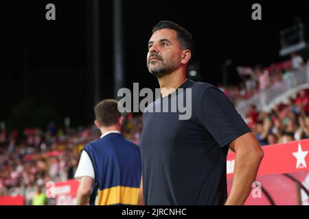 Gérone, Espagne. 22nd août 2022. Michel de Girona FC pendant le match de la Liga entre Girona FC et Getafe CF au Stade Municipal de Montilivi à Gérone, Espagne. Crédit : DAX Images/Alamy Live News Banque D'Images