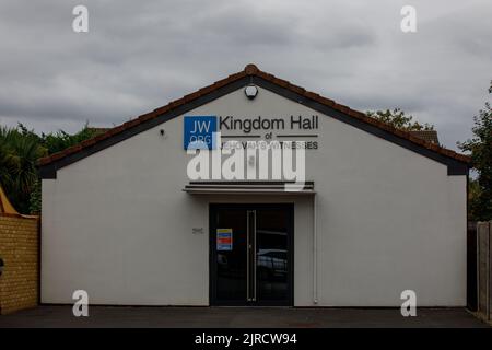 Salle du Royaume de Jéhovah Witness, extérieur de l'église en Angleterre Banque D'Images