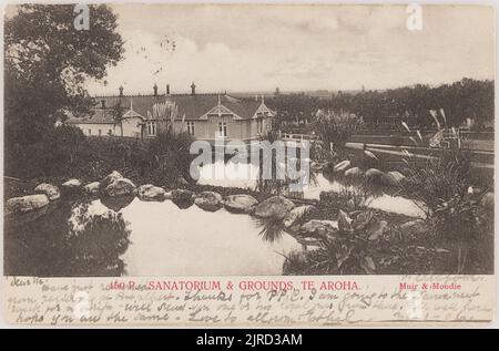 Sanatorium and Grounds, te Aroha, 1905, te Aroha, par Muir & Moodie. Banque D'Images