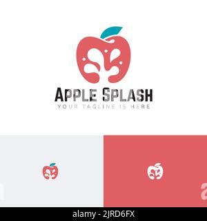 Logo Apple Splash jus de fruits frais naturels Illustration de Vecteur