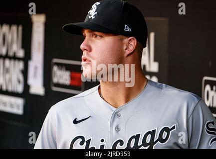 Baltimore, États-Unis. 23rd août 2022. BALTIMORE, MD - AOÛT 23: Chicago White Sox Fielder droit Gavin Sheets (32) avant un jeu de MLB entre les Orioles de Baltimore et le Sox blanc de Chicago, sur 23 août 2022, à Orioles Park à Camden yards, à Baltimore, Maryland. (Photo de Tony Quinn/SipaUSA) crédit: SIPA USA/Alay Live News Banque D'Images