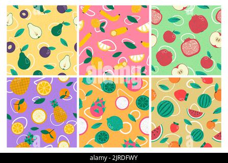 Motif coloré et décoration aux fruits tropicaux Illustration de Vecteur