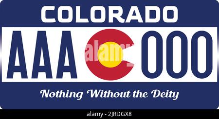 Plaques d'immatriculation des véhicules au Colorado aux États-Unis d'Amérique, plaques de voiture.numéros d'immatriculation des véhicules de différents États américains.impression vintage Illustration de Vecteur