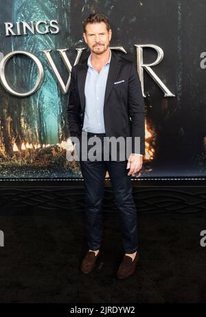 New York, États-Unis. 23rd août 2022. Lloyd Owen assiste à une projection spéciale du Lord of the Rings: The Rings of Power produit par Amazon Studios au Lincoln Center Alice Tully Hall à New York sur 23 août 2022. (Photo de Lev Radin/Sipa USA) crédit: SIPA USA/Alay Live News Banque D'Images