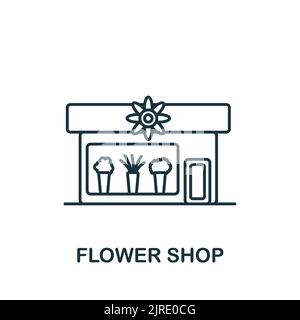 Icône Flower Shop. Icône Line simple pour les modèles, la conception Web et les infographies Illustration de Vecteur