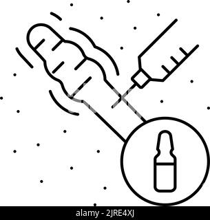 illustration vectorielle de l'icône de la ligne de traitement de cicatrice d'injection Illustration de Vecteur