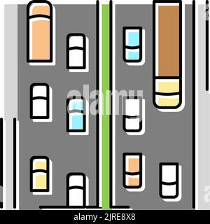 illustration vectorielle de l'icône de couleur de la route artérielle Illustration de Vecteur